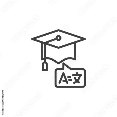Foreign language academy line icon