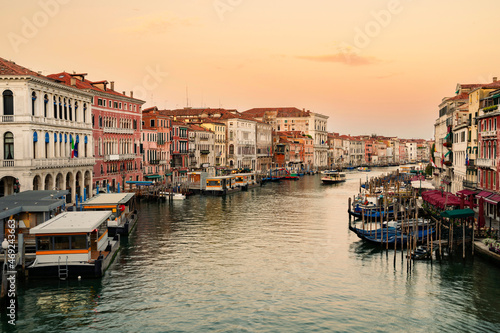 Grand Canal during Beautiful Sunrise in Venice, Italy. © valdisskudre