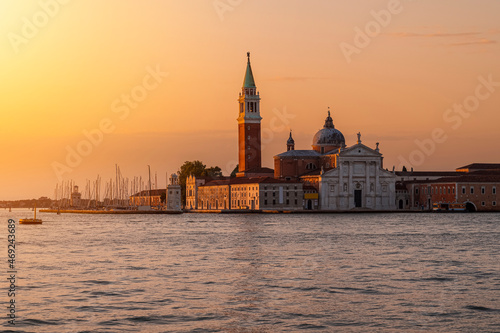 Church of San Giorgio Maggiore during Beautiful Sunrise in Venice, Italy.