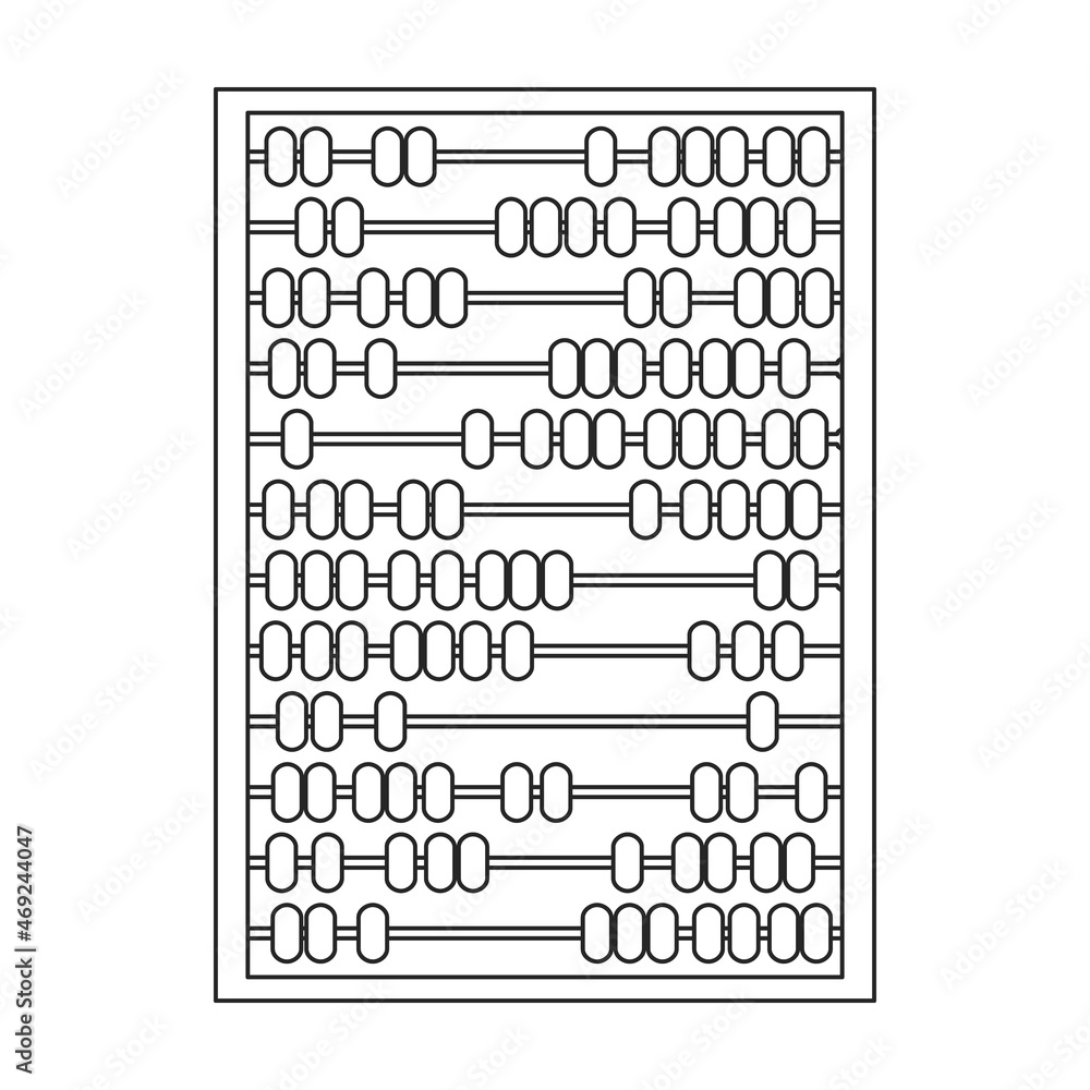 Abacus vector outline icon. Vector illustration tool for counting on white background. Isolated outline illustration icon of abacus, . Abacus vector outline icon. Vector illustration tool for counting on white background. Isolated outline illustration icon of abacus, .