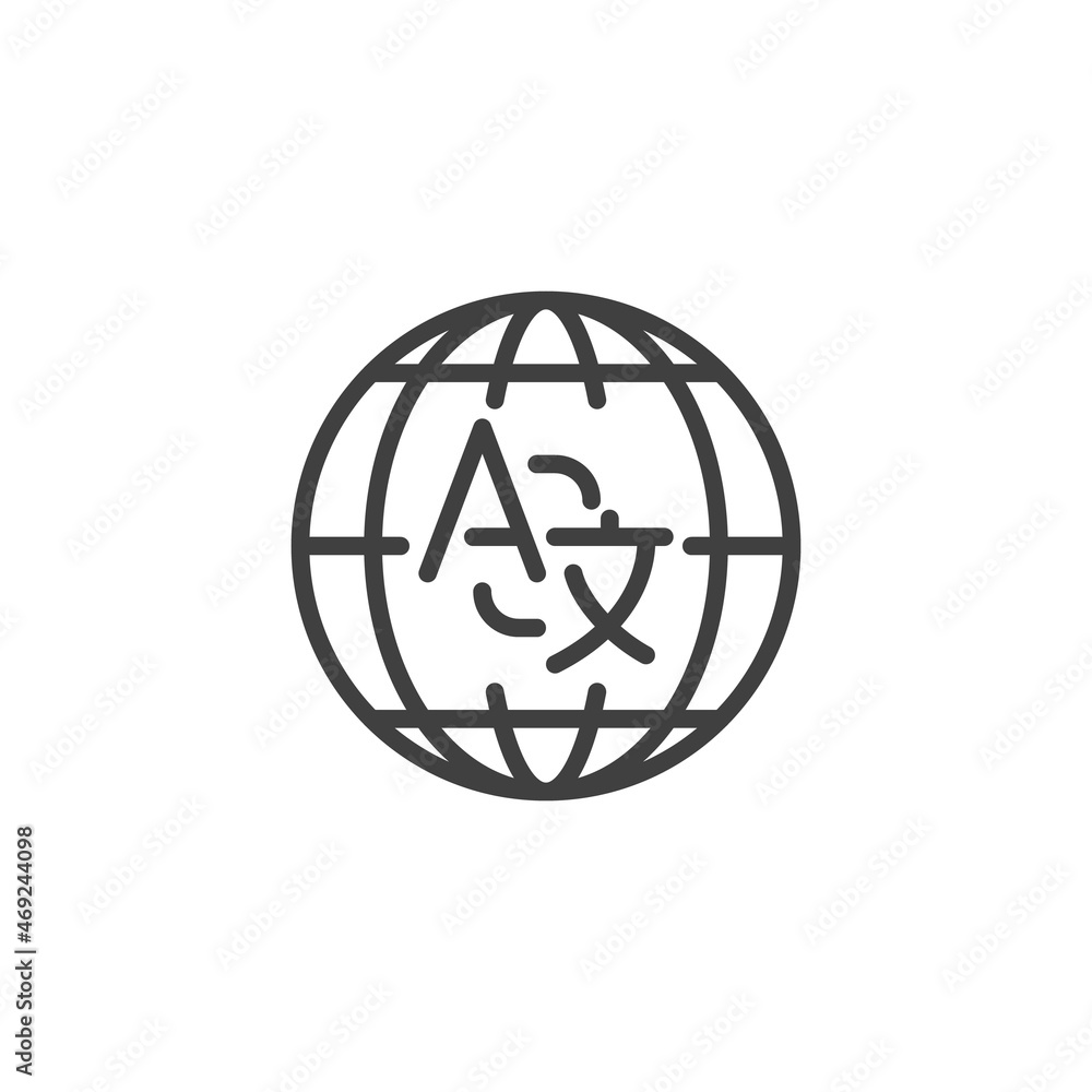 Foreign language translation line icon Foreign language translation line icon