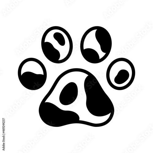 dog paw vector footprint icon french bulldog cartoon cow skin symbol character sign illustration doodle design