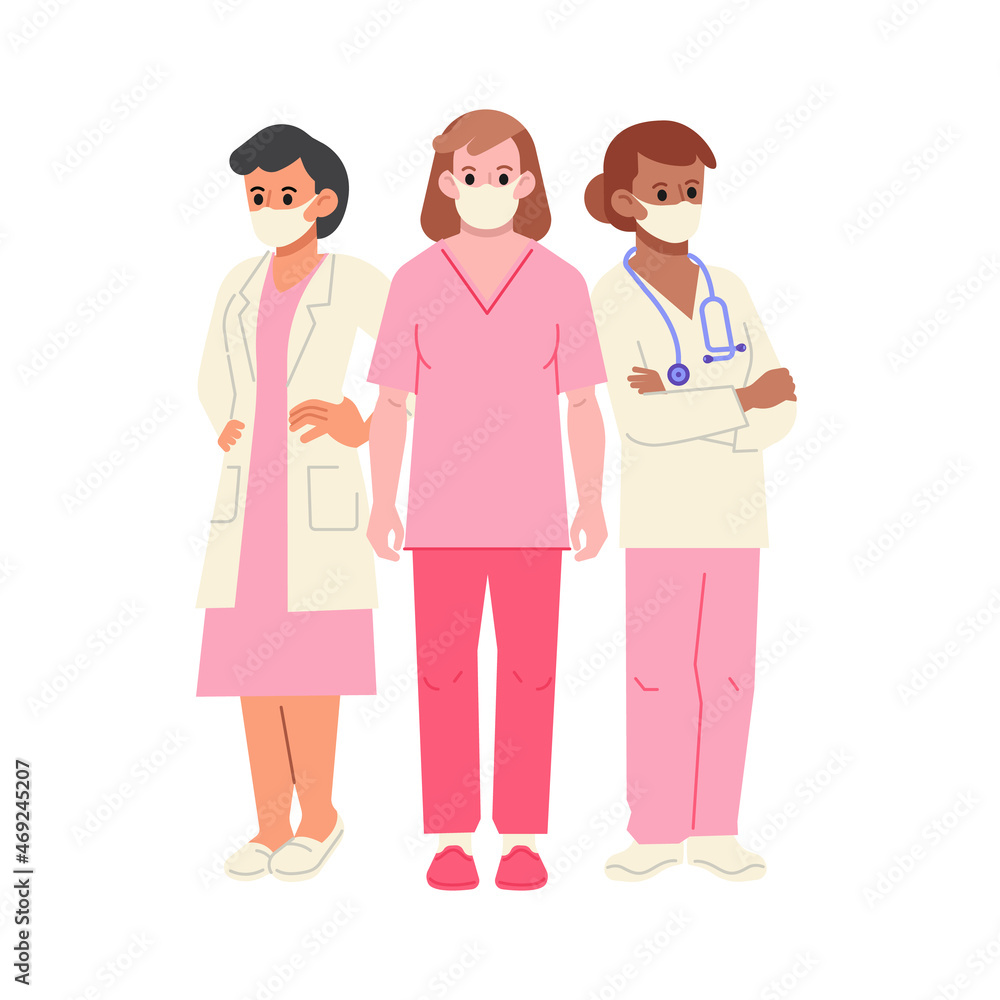 Nurses doctor on a white background vector illustration Nurses doctor on a white background vector illustration