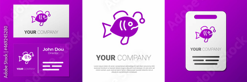 Logotype Tropical fish icon isolated on white background. Exotic fish. Logo design template element. Vector