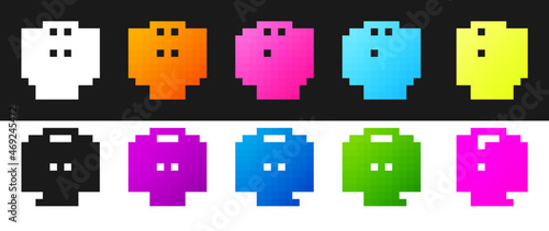 Set Online poker table game icon isolated on black and white background. Online casino. Vector