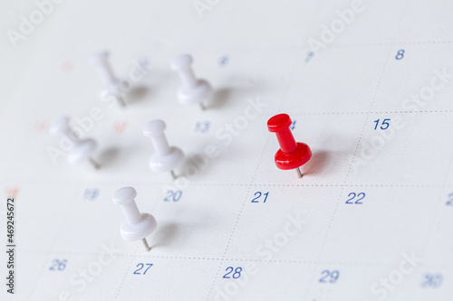 Close up of calendar , Planner and organizer to plan and reminder daily appointment, meeting agenda, schedule, timetable, and management, event , holiday . © A Stockphoto