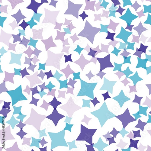blue and purple stars on a white background.