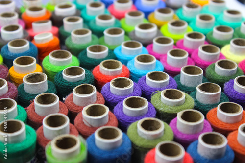 A picture of thread rolls with selective focus
