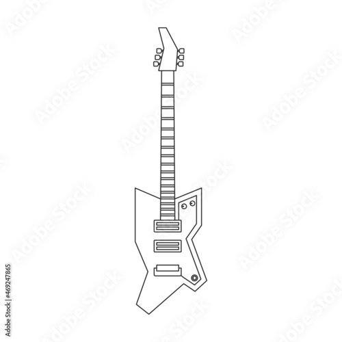 Electric guitar vector icon.Outline vector icon isolated on white background electric guitar.