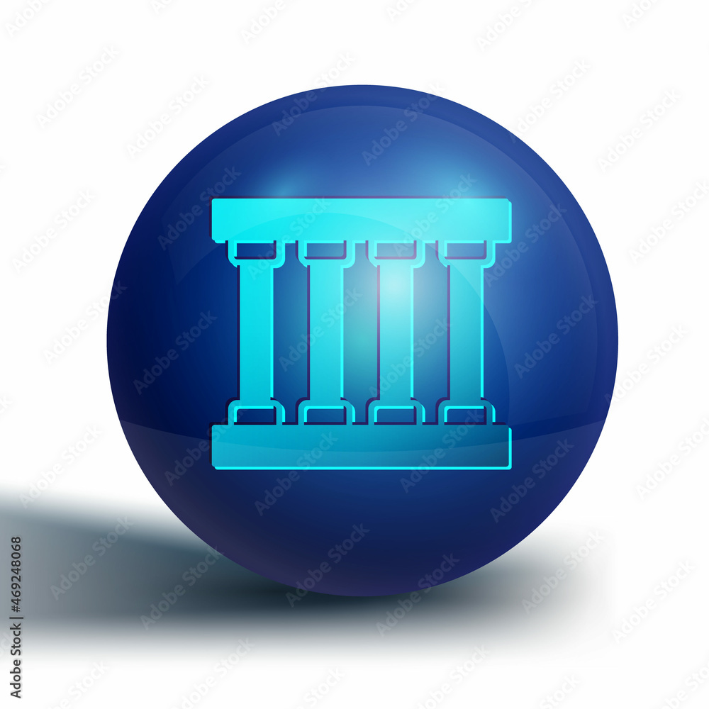 Blue Prison window icon isolated on white background. Blue circle button. Vector Blue Prison window icon isolated on white background. Blue circle button. Vector