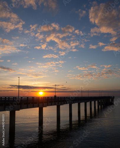 Sunset view on the beach. Kaliningrad region  Baltic Sea 