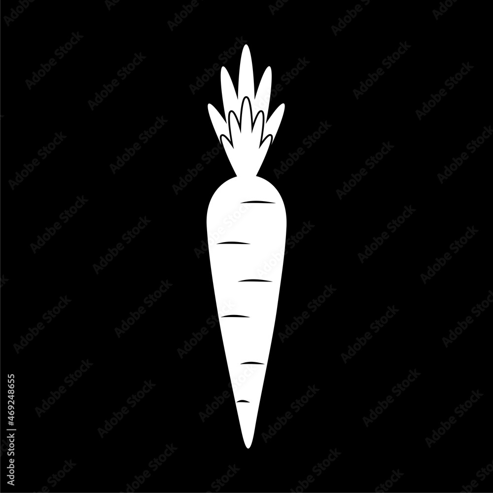 Carrot icon isolated on dark background Carrot icon isolated on dark background