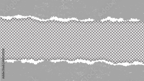 Isolated Gray Torn Paper Template for Banner, Poster, and Flyer. Editable Vector Illustration