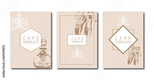 カードセット　香水　バレーシューズ　3set card bottle＆shoes-Design