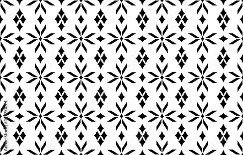 Ethnic pattern Aztec design. Seamless folk pattern design. vector illustration. Simple Black White floral embroidered pattern.