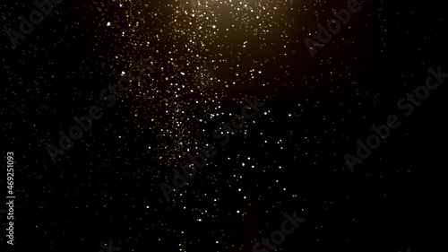 Abstract color particles on black background, close-up. photo