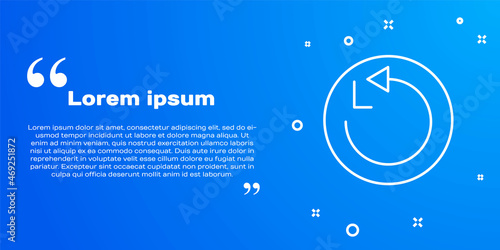 White line Radius icon isolated on blue background. Vector