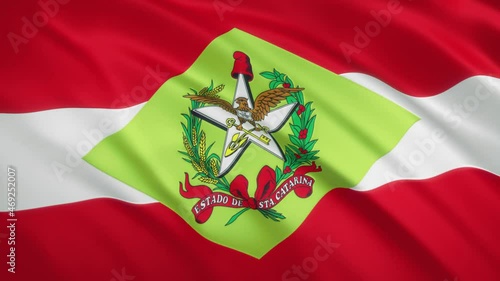 Santa Catarina - Waving Flag Video Background - Brazil State