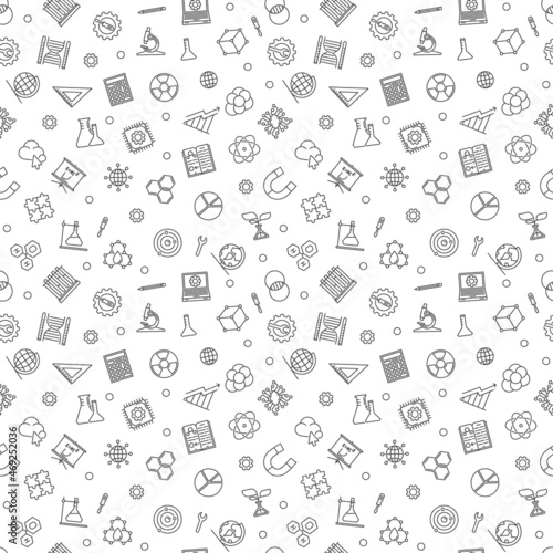 STEM Learning vector seamless pattern. Science background