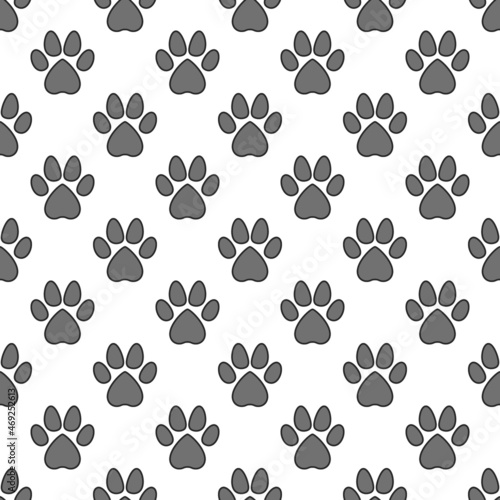 Vector Pet Paw Print simple Seamless Pattern