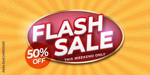 3d Style Vector shiny gold icon tag flash sale for bussiness promotion