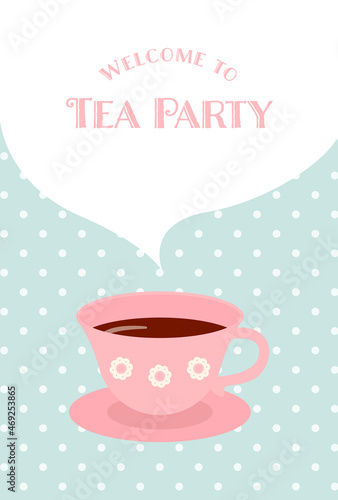 vector background with a cup of tea for banners, cards, flyers, social media wallpapers, etc.