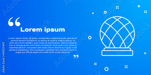 White line Montreal Biosphere icon isolated on blue background. Vector