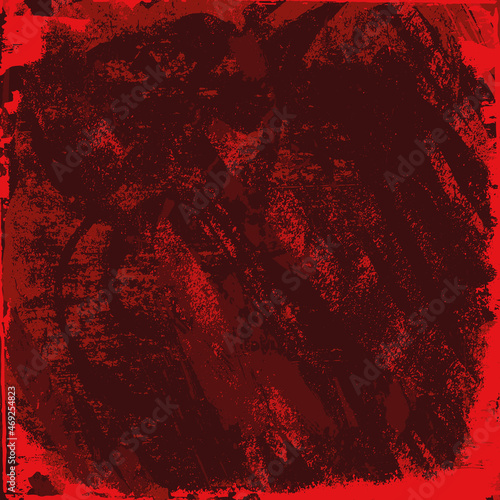 Red abstract grunge background. Red color texture covered with scratches