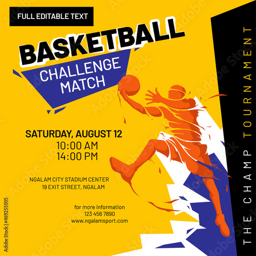 basketball challenge match flyer design template