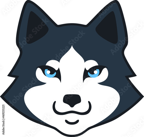 Head of Cute Wolf Cartoon Character Design