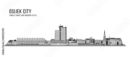 Cityscape Building Abstract Simple shape and modern style art Vector design - Osijek city