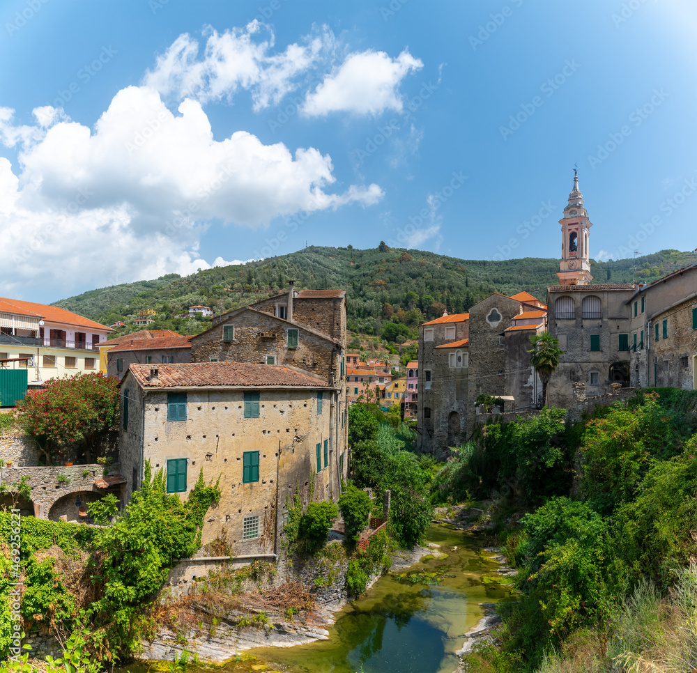 View of Dolcedo, a picturesque village near Imperia, Liguria, Italy