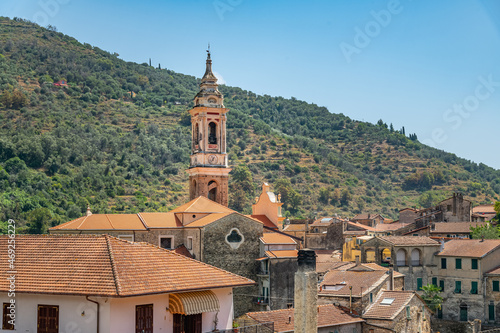 View of Dolcedo, a picturesque village near Imperia, Liguria, Italy