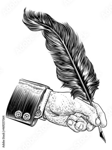 Quill Feather Ink Pen Hand ...