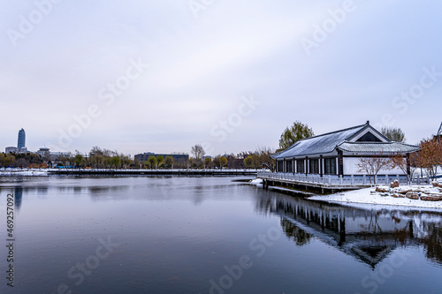 First Snow in Early Winter - Winter Scenery of Deyuan Theme Park, Changchun, China