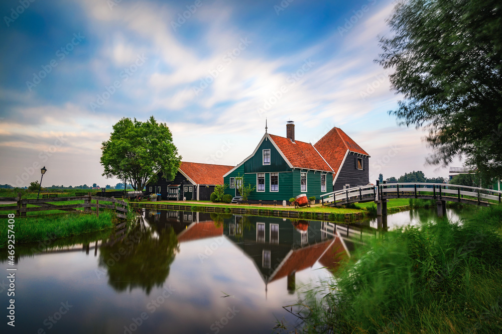 Historic farm houses in the holland village of Zaanse Schans Historic farm houses in the holland village of Zaanse Schans