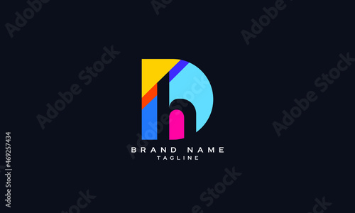 DH, HD, Abstract initial monogram letter alphabet logo design