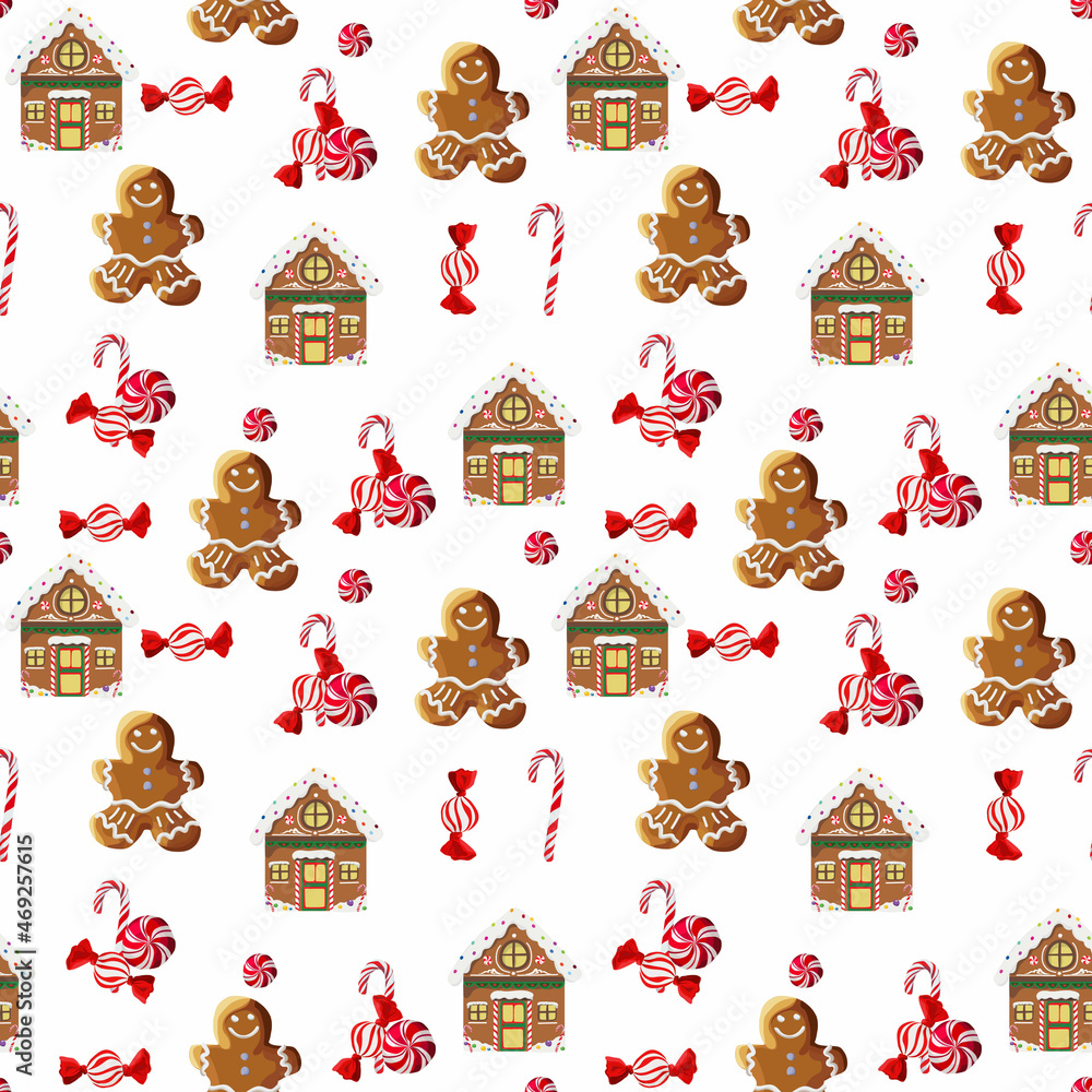 Christmas seamless pattern background. Vector illustration.