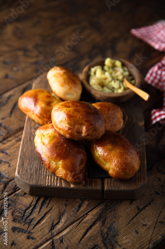 Traditional homemade hand-pies with potato