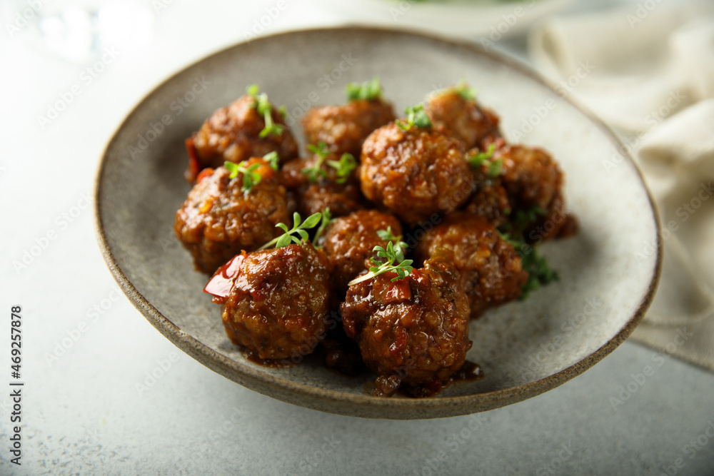 Traditional homemade meatballs with tomato sauce Traditional homemade meatballs with tomato sauce