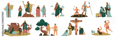 Fotografie, Obraz Christ Bible Story Color Icon Set