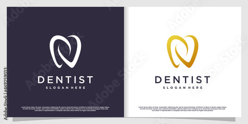 Dental logo design with creative element style Premium Vector part 2