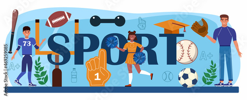 Sport typographic header. Physical education or school sport class concept