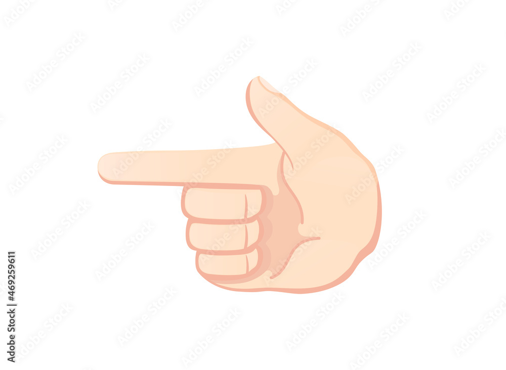 Hand index pointing left icon. Hand gesture emoji illustration.
Hand index pointing left icon. Hand gesture emoji illustration.