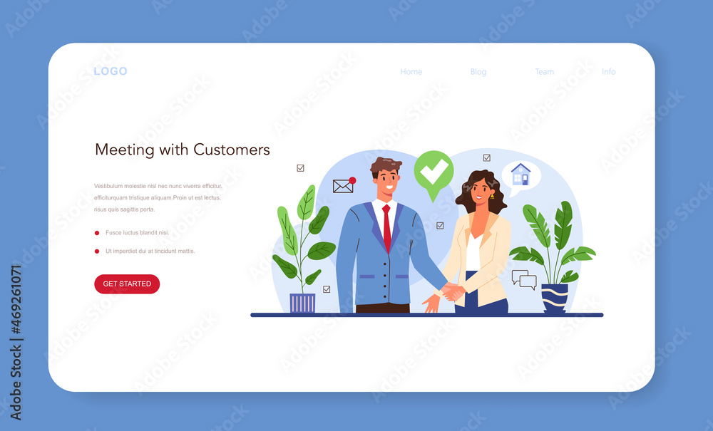 Real estate agency service web banner or landing page. Property buying Real estate agency service web banner or landing page. Property buying