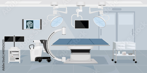 Medical Operating Room Flat Background