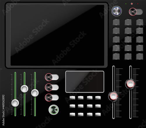 Dashboard Elements Realistic Composition