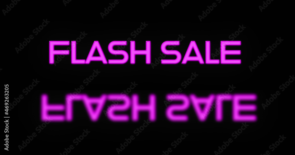 Pink neon Flash Sale text appearing 4k