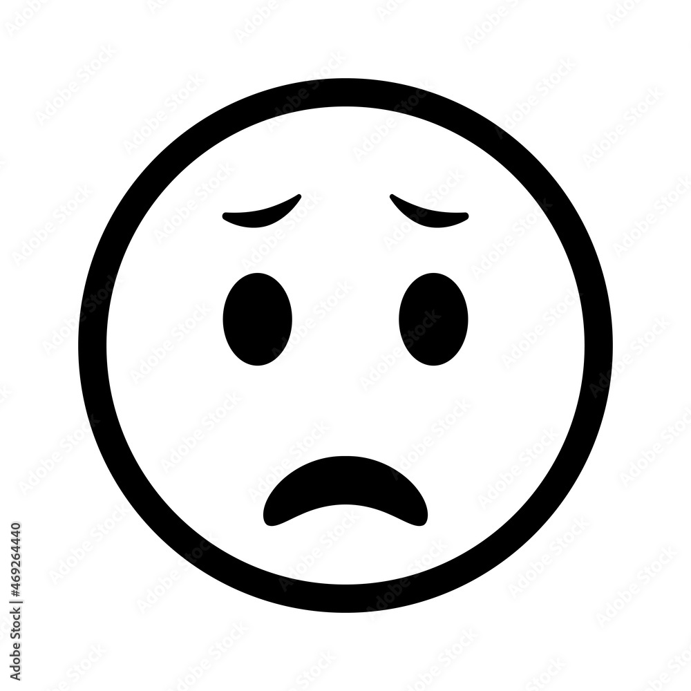 Fototapeta premium Sad smiley face. Vector icon illustration.