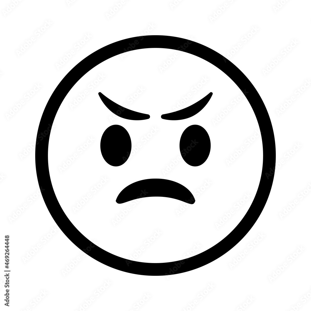 Fototapeta premium Sad smiley face. Vector icon illustration.